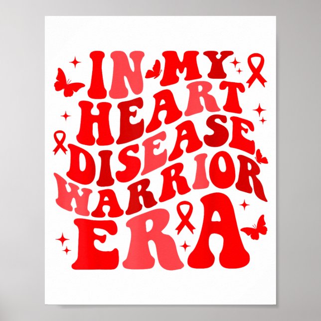 In February We Wear Red Heart Disease Awareness Wa Poster (Framsidan)