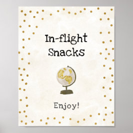In-flight snacks Bridal Shower Sign Poster