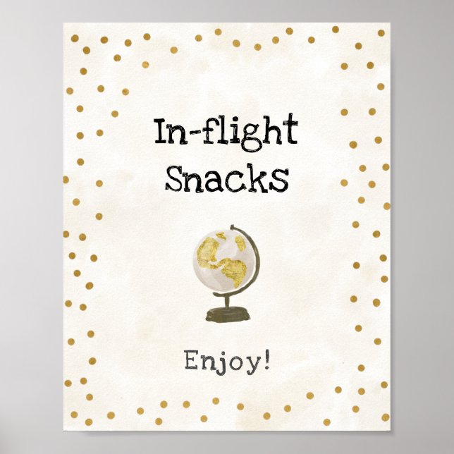 In-flight snacks Bridal Shower Sign Poster (Framsidan)