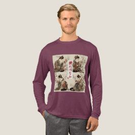 "In Full Bloom" Japanese Cat in Kimono Art T Shirt
