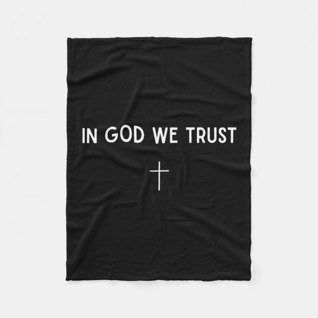 In God We Trust Cross Christian Faith Religious Sm Fleecefilt (Framsidan)
