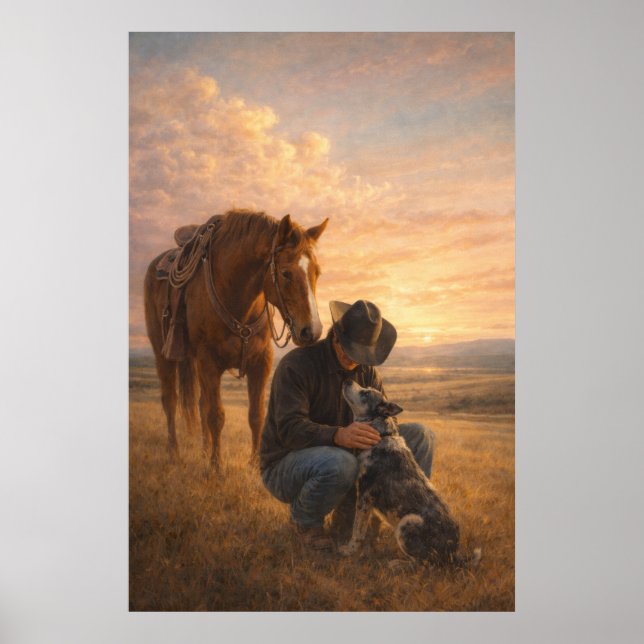 In Good Company | Cowboy Horse Dog | Affisch (Framsidan)