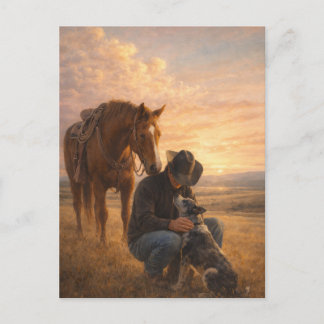 In Good Company | Cowboy Horse Dog | Vykort