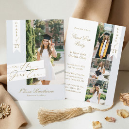 In Her Grad Era Elegant Photo Graduation Party Inbjudningar