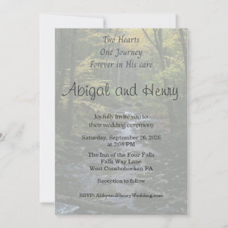 In His Care Forest Photo Wedding Invitation Inbjudningar