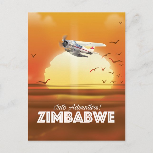 In i äventyret! Zimbabwe resaffisch Vykort (Framsida)