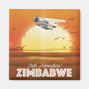 In i äventyret! Zimbabwe researrangemang affisch Magnet