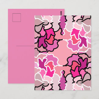 In i det rosa mitten av seklets geometriska mönste vykort