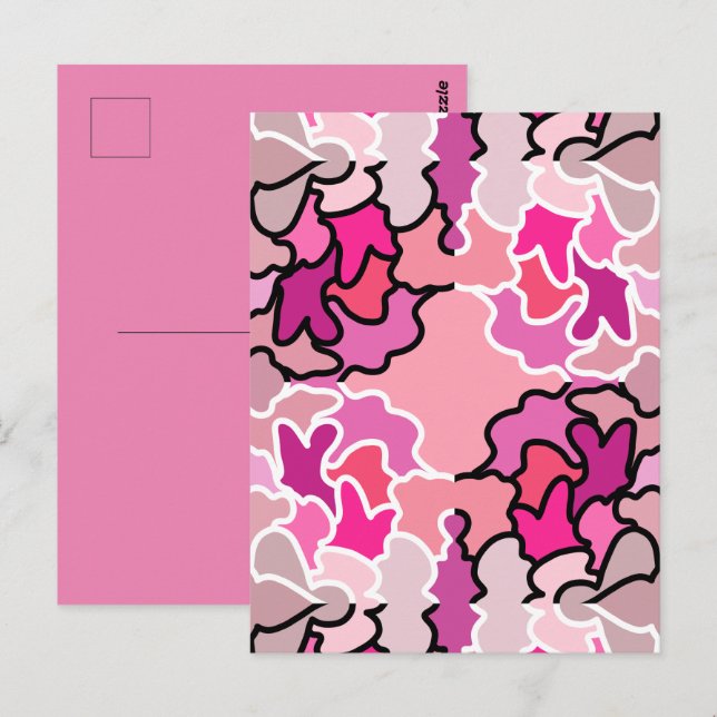 In i det rosa mitten av seklets geometriska mönste vykort (Fram/baksida)