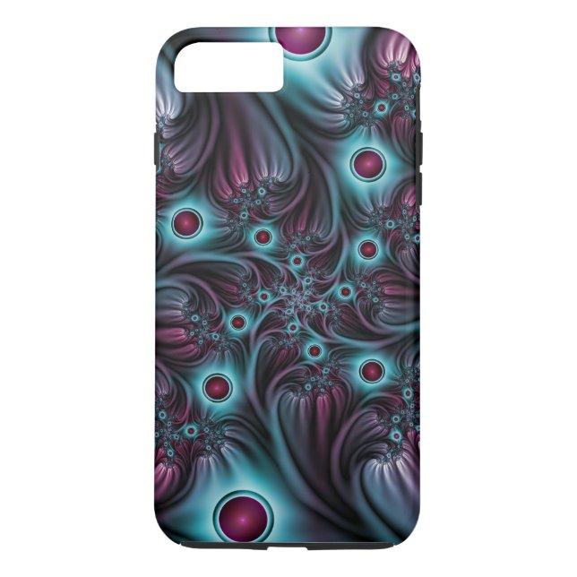 In i djupblått Rosa Abstrakt Fractal Art Case-Mate iPhone Skal (Baksida)