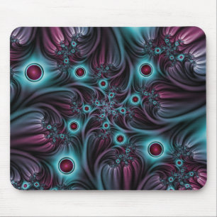 In i djupblått Rosa Abstrakt Fractal Art Musmatta