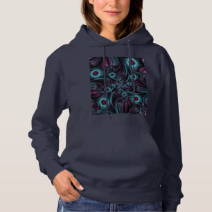 In i djupblått Rosa Abstrakt Fractal Art T Shirt
