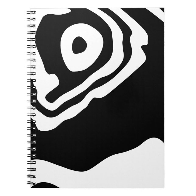 In i djupet: Abstrakt Black & White Anteckningsbok (Framsidan)
