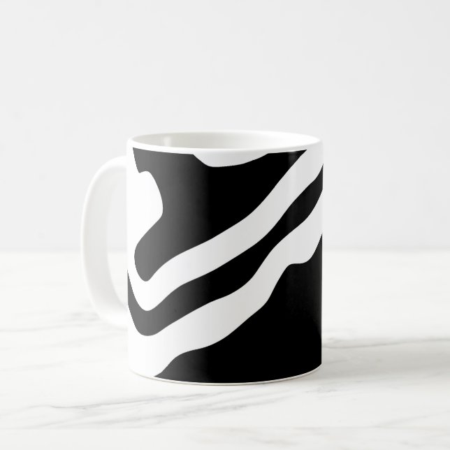 In i djupet: Abstrakt Black & White Kaffemugg (Framsida vänster)