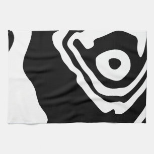In i djupet: Abstrakt Black & White Kökshandduk