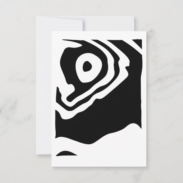 In i djupet: Abstrakt Black & White Kort (Framsida)