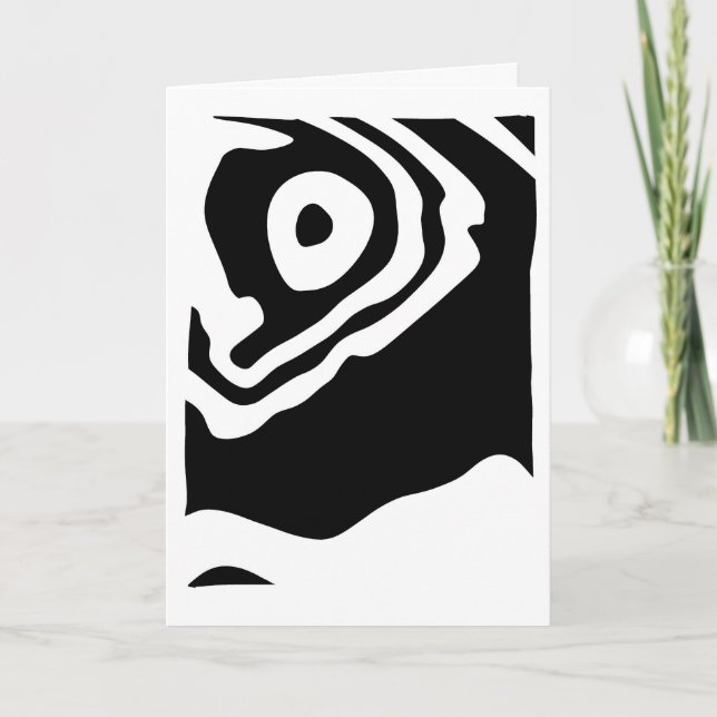 In i djupet: Abstrakt Black & White Kort (Framsida)