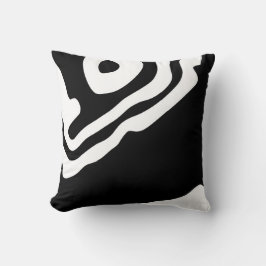 In i djupet: Abstrakt Black & White Kudde