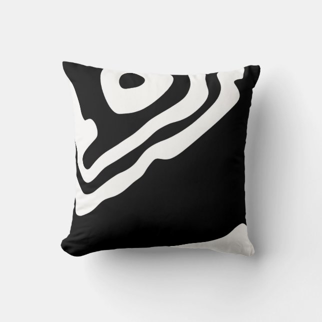 In i djupet: Abstrakt Black & White Kudde (Framsida)