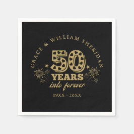 In i evighet 50-årsjubileum svart och guld pappersservett