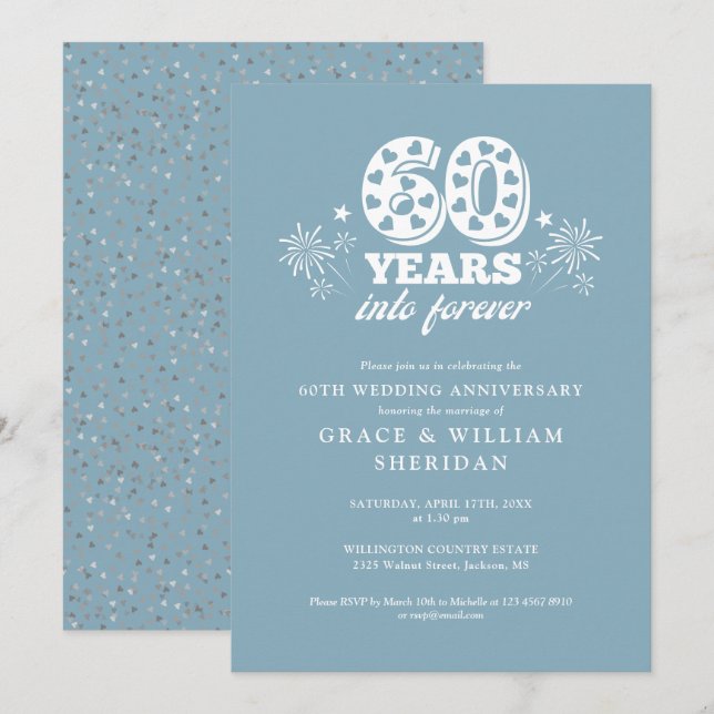 In i evigheten 60-års bröllopsdag inbjudningar (Fram/baksida)