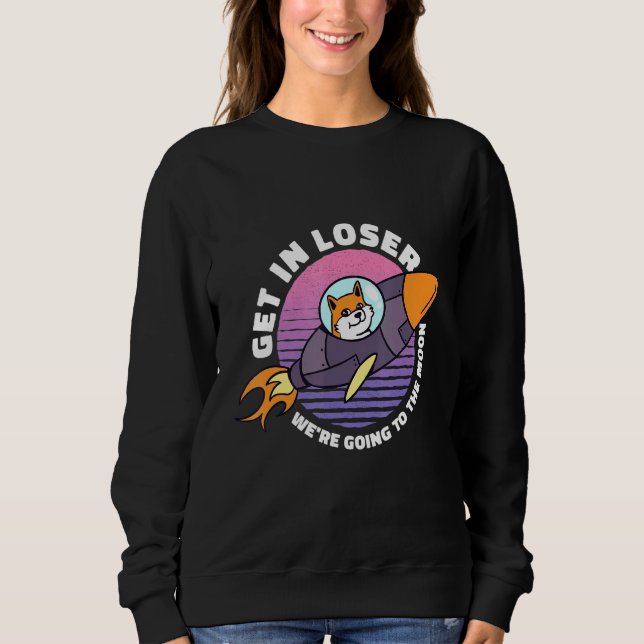 In i Loser Crypto Shibi i Måne Rocket S T Shirt (Framsida)