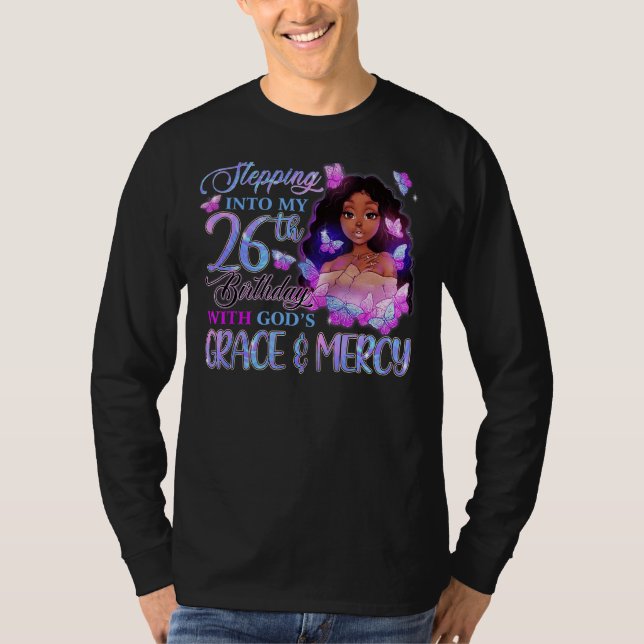 In i min 26:e med Guds Grace Mercy Melan T Shirt (Framsida)