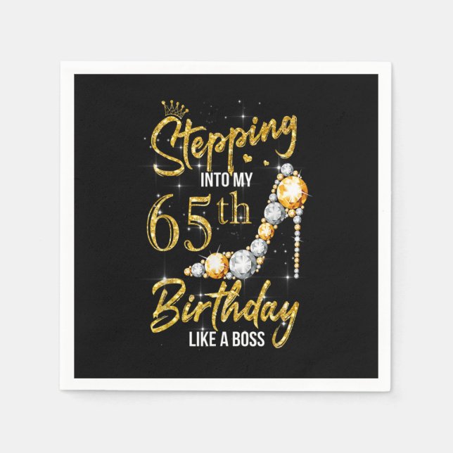 In i min 65e Birthday Women Högklackar 65 Pappersservett (Framsidan)