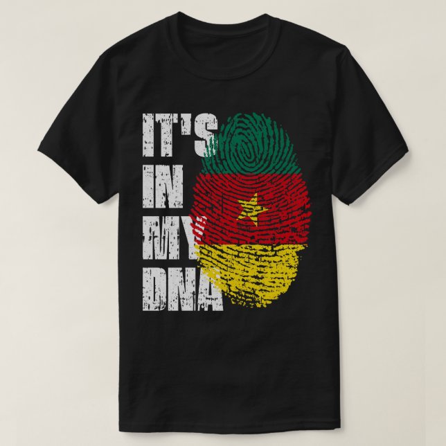 IN I MITT DNA Cameroon Flagga Boy Girl Gift T Shirt (Design framsida)