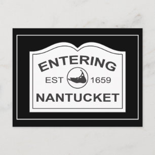 In i Nantucket Est. 1659 Inloggning i svartvitt Vykort