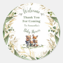 In i skogen: Baby Shower Tacksamhetskort