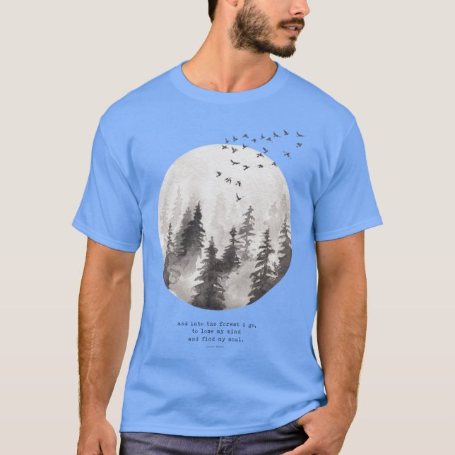 In i skogen går jag andlighet t shirt (Framsida)