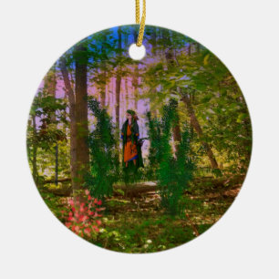In i skogen julgransprydnad keramik