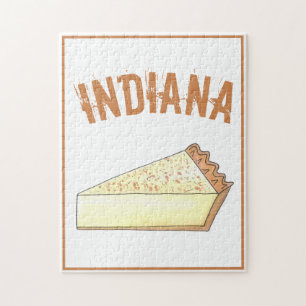 IN Indiana Hoosier Sugar Cream Paj Slice Dessert Pussel