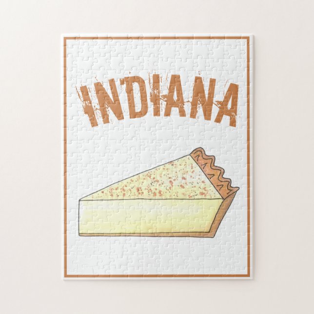 IN Indiana Hoosier Sugar Cream Paj Slice Dessert Pussel (Vertikal)