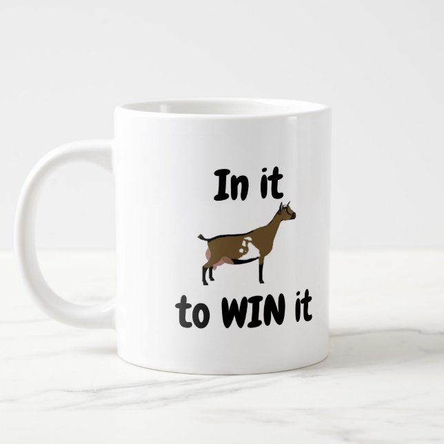 In it to WIN it - Nigerian Dwarf Dairy Goat Jumbo Mugg (Vänster)