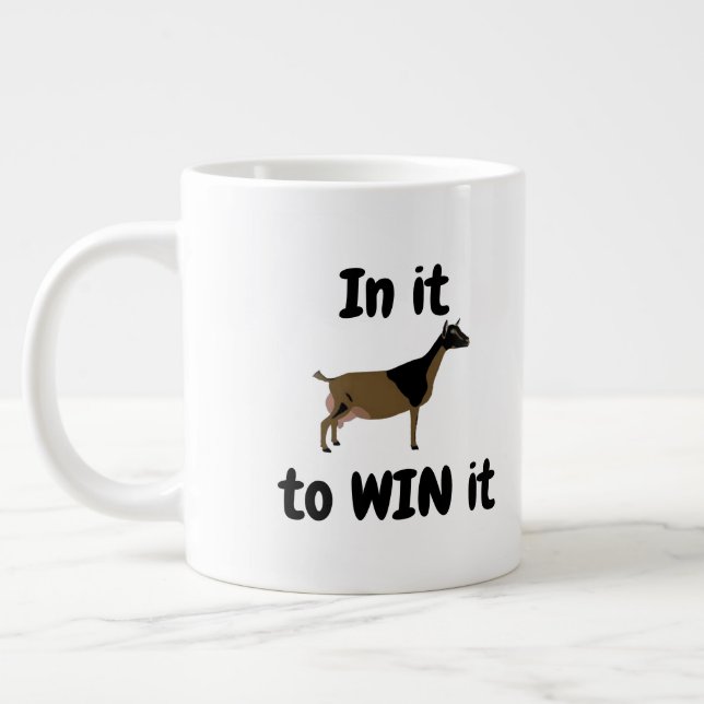 In it to WIN it - Nigerian Dwarf Dairy Goat Jumbo Mugg (Vänster)