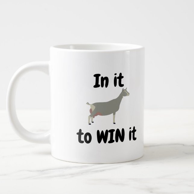 In it to WIN it - Toggenburg Dairy Goat Jumbo Mugg (Vänster)