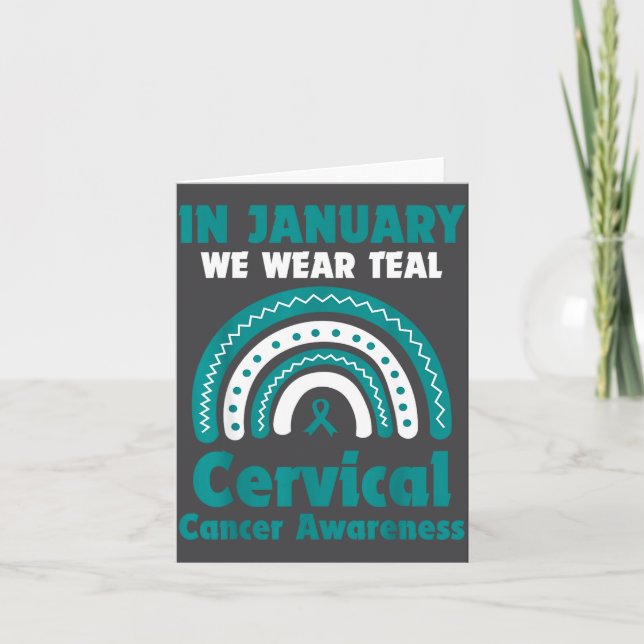 In January We Wear Teal Cervical Cancer Awareness  Kort (Framsida)