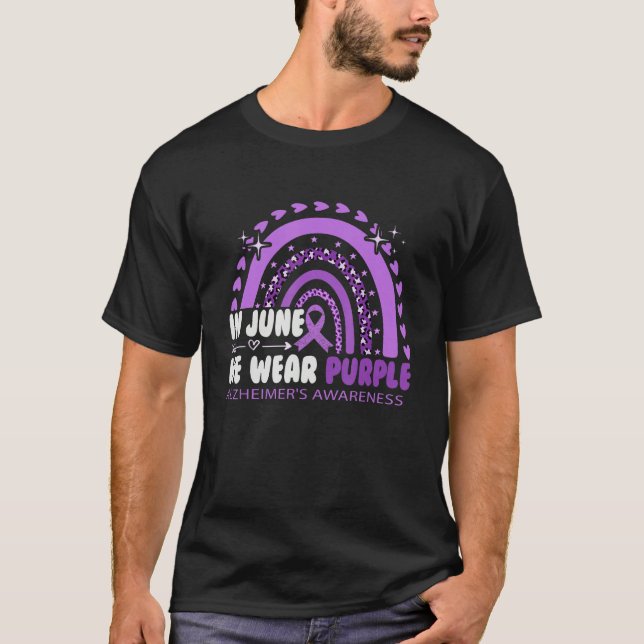 In June We Wear Purple Alzheimer's, Alzheimers Awa T Shirt (Framsida)