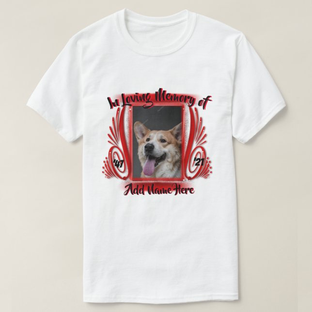 In-kärleksfullt minne (rött) fotot personlig T-Shi T Shirt (Design framsida)