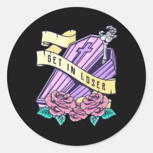In Loser Coffin Pastel Goth Kawaii Halloween A Runt Klistermärke