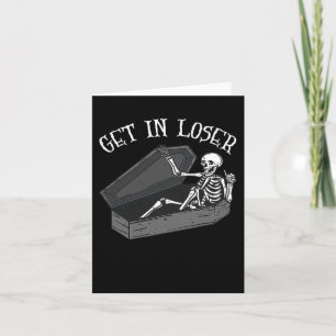 In Loser Skeleton i Coffin Halloween Roligt Manar Kort