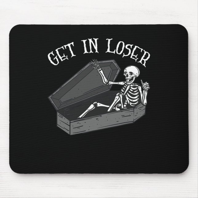 In Loser Skeleton i Coffin Halloween Roligt Manar Musmatta (Framsidan)