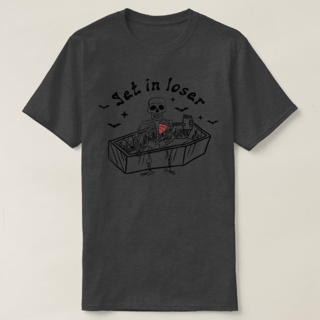 In Loser Skeleton in Coffin Spooky Halloween C T Shirt (Design framsida)