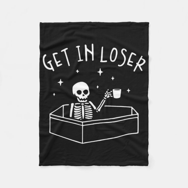 In Loser Skeleton in Coffin Spooky Manar Women F Fleecefilt (Framsidan)