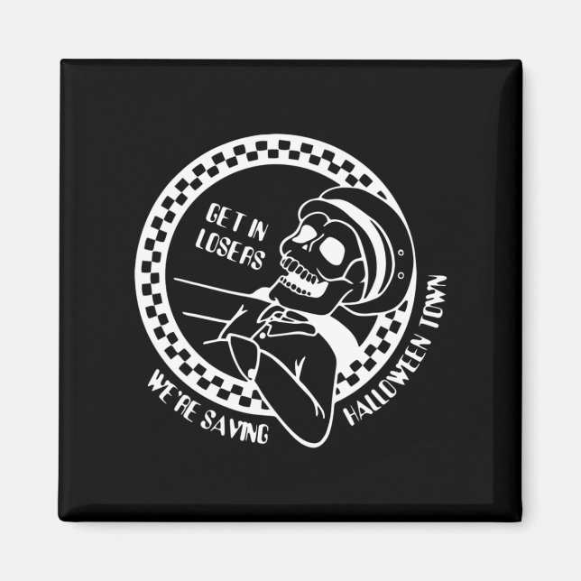 In Losers Lazy Halloween Costume Roligt Skeleton Magnet (Framsidan)