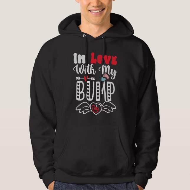 In Love With My Bump  Baby Shower Valentine's Day Hoodie (Framsida)