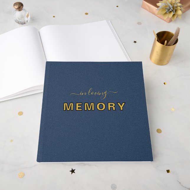 In Loving MEMORY 12" x 12" Guest Book - White Page Gästböcker (Framsidan öppen)