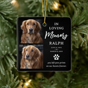 In Loving Memory 2 Foto Minnesgåva Hund Minnescere Julgransprydnad Keramik